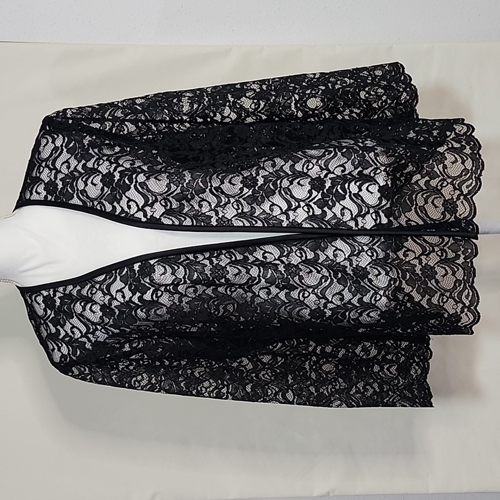 Alex Evenings Black Formal Wedding Lace Topper  1X